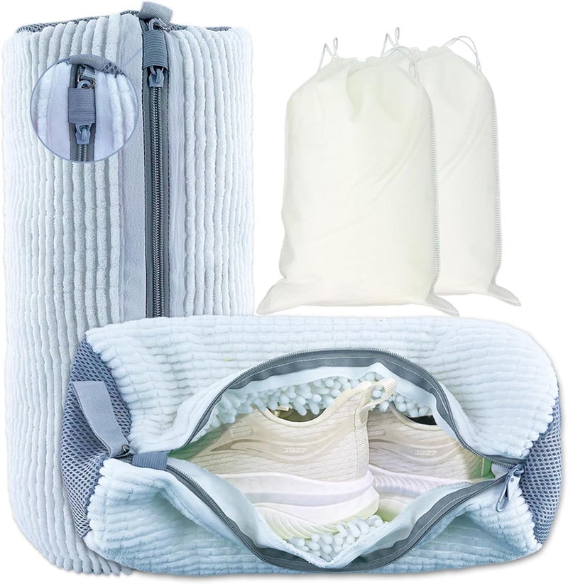 CNEYSID XXL Shoe Washing Machine Bag - 2-Pack Reusable Shoes Cleaning Bags, 360° Deep Clean for Tennis Shoes, Sneakers and Slippers, Includes 2 Shoe Storage Dust Bags (White) - Image 1
